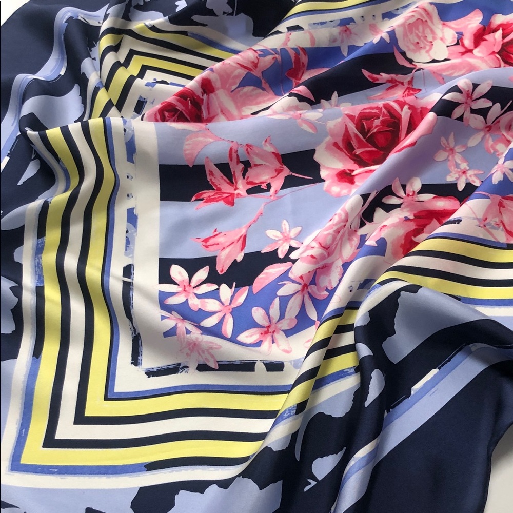 Talbots Navy Silk Scarf